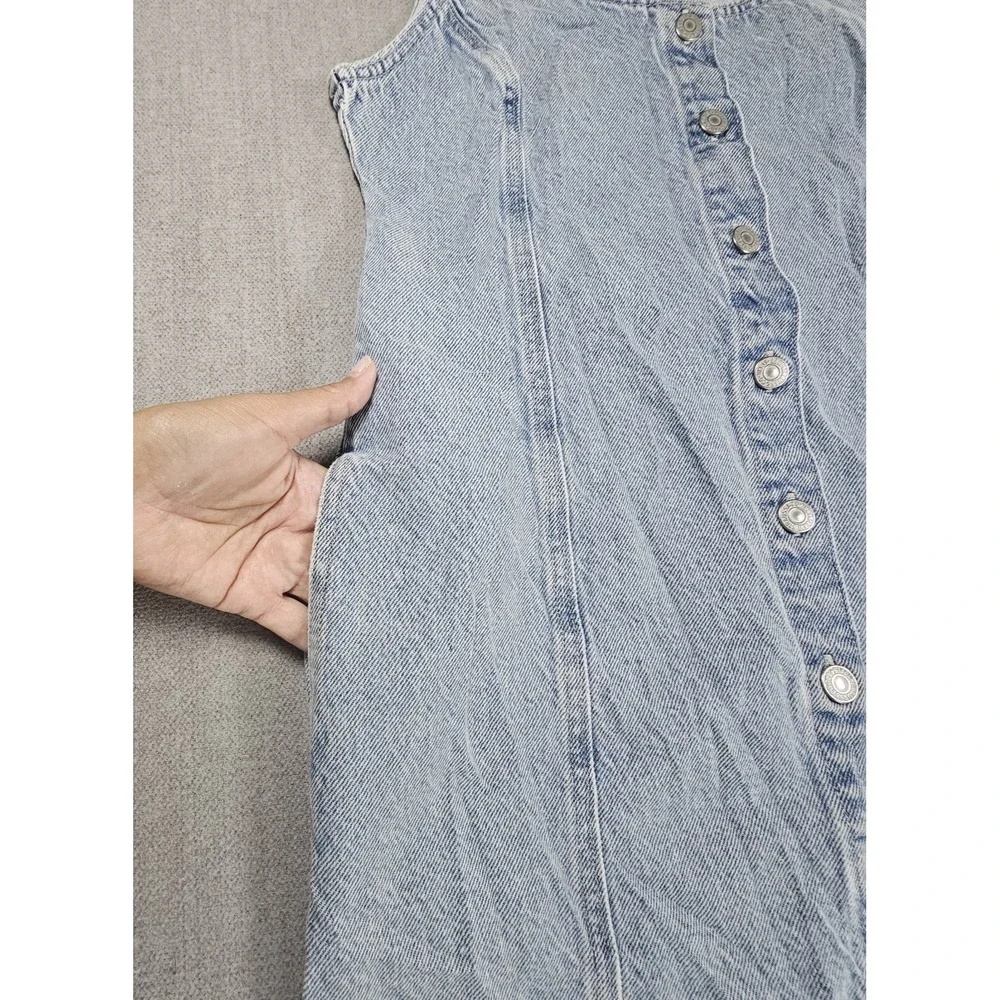 Levi's Womens Light Blue Denim Dress Button Down Pockets Sleeveless Size Small - Picture 10 of 16